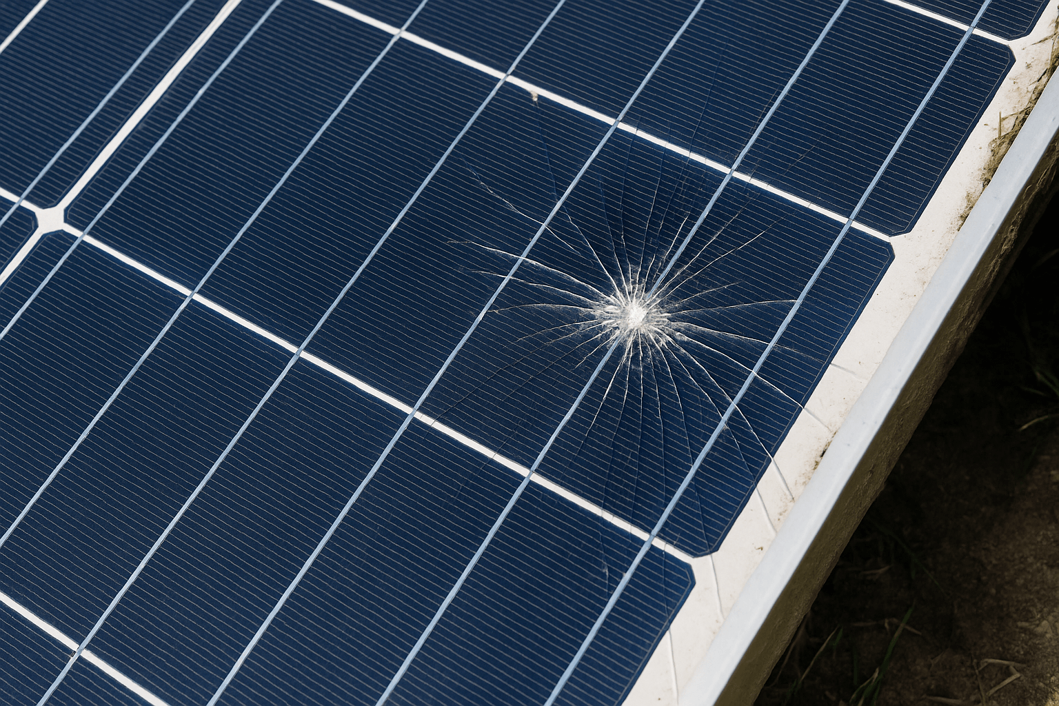 damage to a solar panel